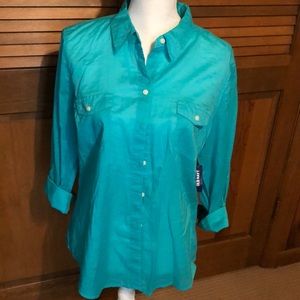 Old Navy turquoise blouse size L